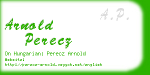 arnold perecz business card